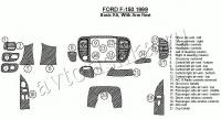 Декоративные накладки салона Ford F-150 1999-1999 базовый набор, с подлокотником, 21 элементов.