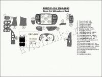 Декоративные накладки салона Ford F-150 2000-2003 базовый набор, без подлокотника, 23 элементов.