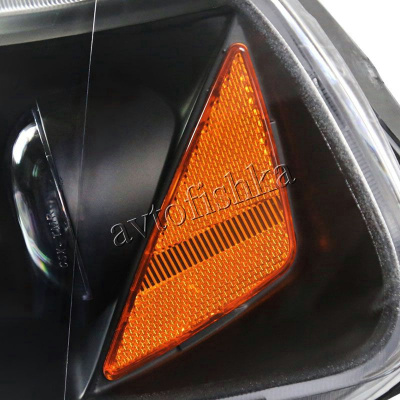 Honda Civic, Ferio EK (96-98) фары передние черные с белыми рефлекторами, линзовые светодиодные