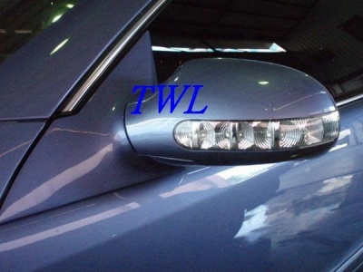 Mercedes W168 A-class накладки на боковые зеркала, под покраску, со светодиодными поворотниками, комплект 2 шт.